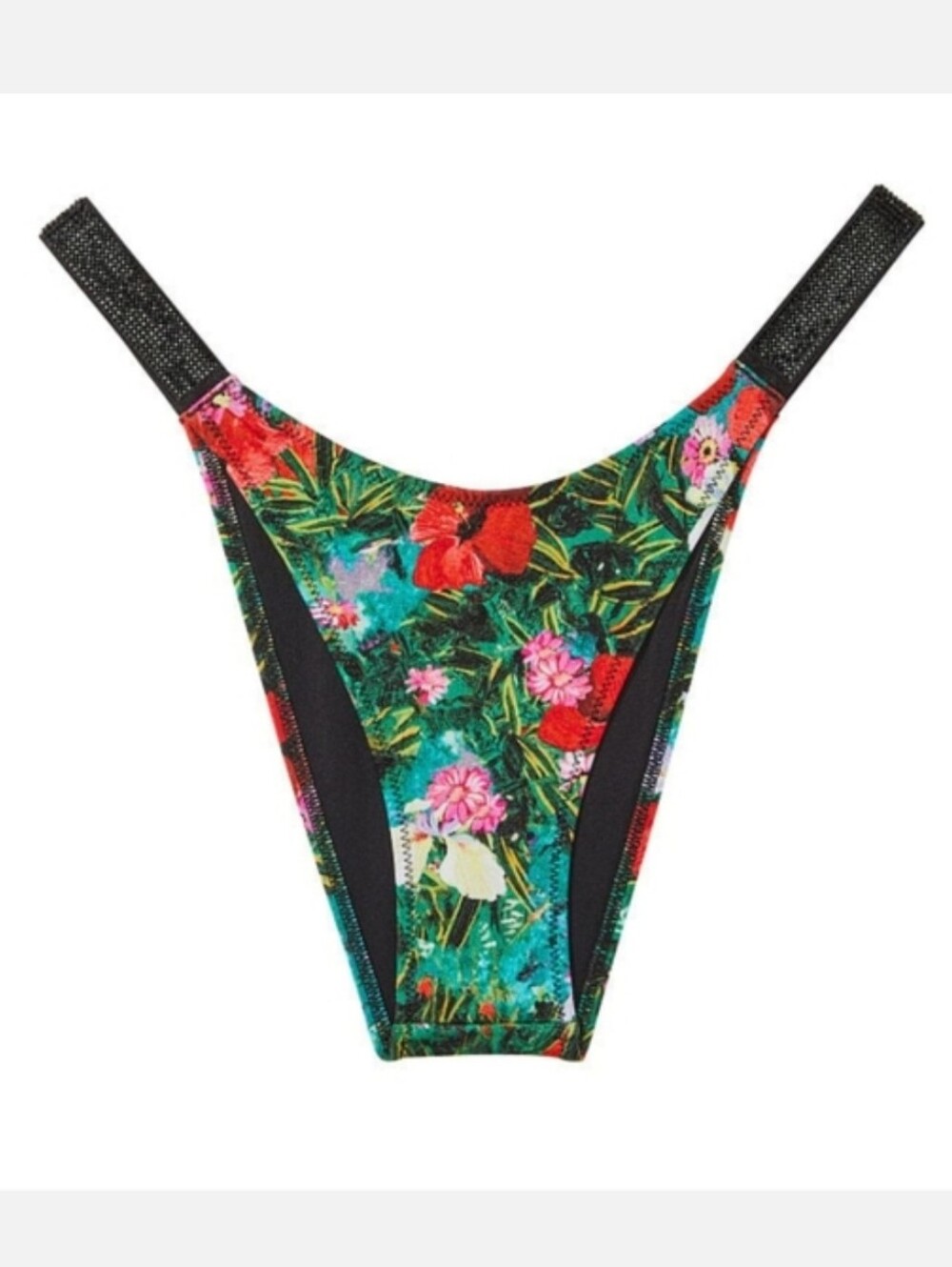 Victoria's secret very sexy shine strap Brazilian bikini swim bottom TROPICAL XS